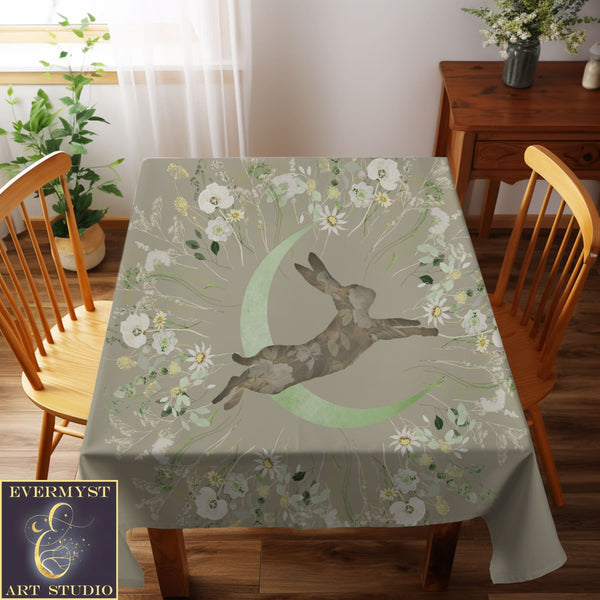 Spring Hare Moon Altar Cloth And Tarot Mat - Ostara Decor Square