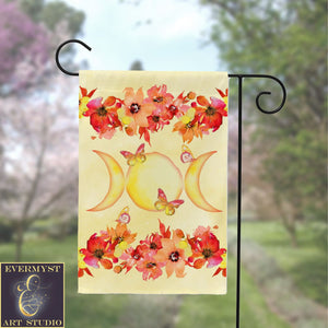 Summer Floral Garden Flag - Pagan Wicca Witch Litha Decoration