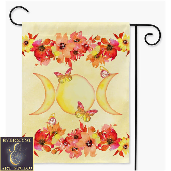 Summer Floral Garden Flag - Pagan Wicca Witch Litha Decoration