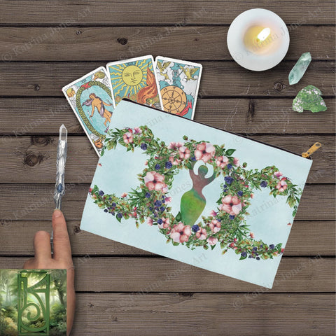 Summer Fruit Flowers Goddess Litha Solstice Accessory Pouches Vintage Design Witch Wicca Pagan