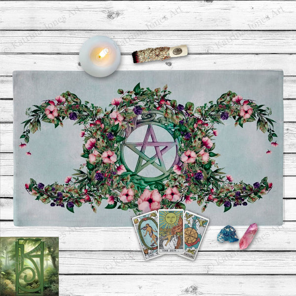 Summer Fruits Botanical Triple Moon Altar Cloth Cotton Twill Altar Cloth Rec