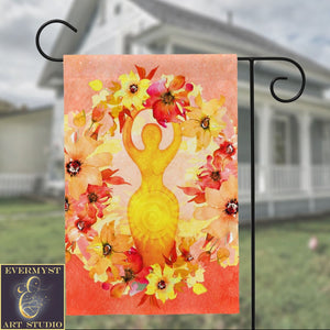 Sun Goddess Litha Garden Flag - Wicca Pagan Summer Solstice Decoration Single / 12X18 Inch