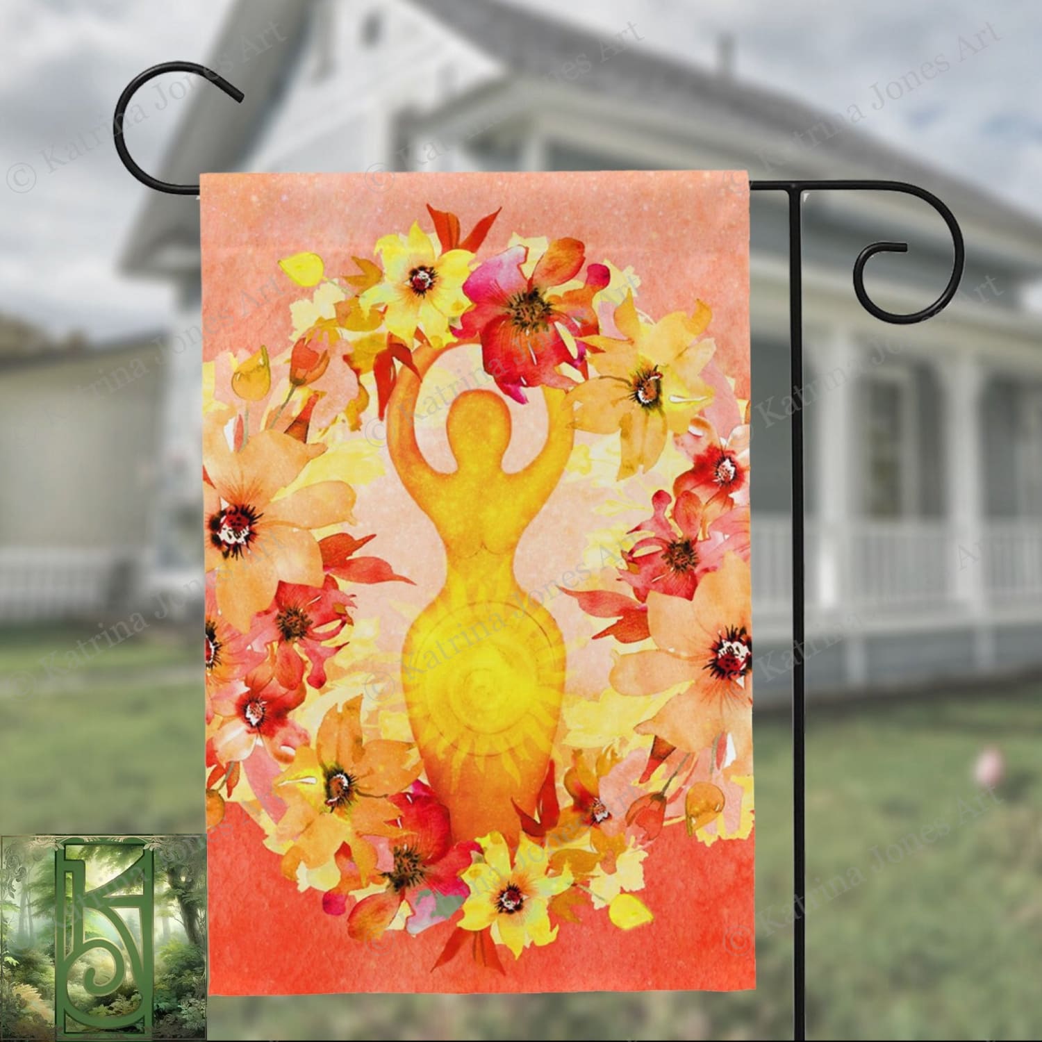 Sun Goddess Litha Garden Flag - Wicca Pagan Summer Solstice Decoration Single / 12X18 Inch