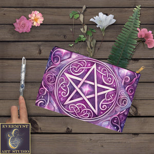 Accessory Pouch Element Of Spirit Pentacle Wicca Pagan Witch Pouches Bag