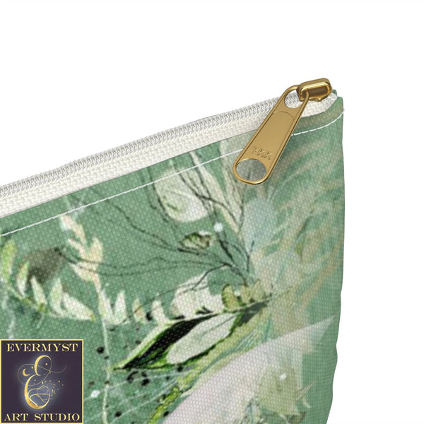 Wild Greenery Triple Moon Goddess Accessory Zippered Pouch Purse Tarot Oracle Deck Makeup Zip