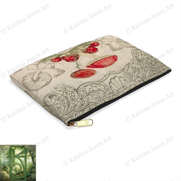 Toadstool Tarot Accessory Zippered Pouch Purse Oracle Deck Makeup Zip Cosmetic Bag Mushroom