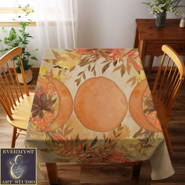 Triple Moon Altar Cloth - Fall Autumn Equinox Tarot Accessory Square