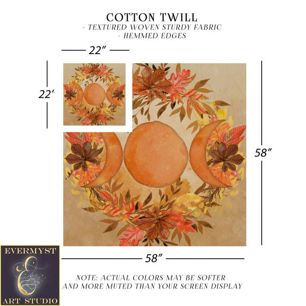 Triple Moon Altar Cloth - Fall Autumn Equinox Tarot Accessory Square