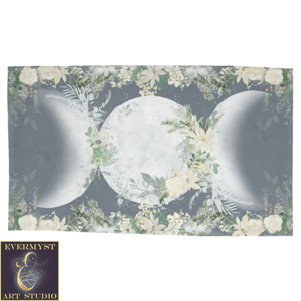 Triple Moon Altar Cloth - Winter Garden Wicca Pagan Witch Tarot Rec