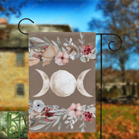 Triple Moon Garden Flag - Wicca Pagan Witchy Decor