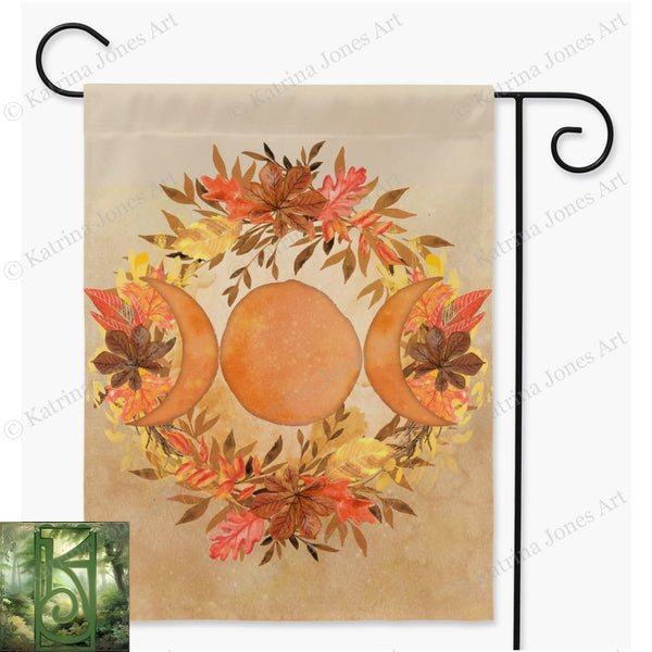 Triple Moon Goddess Garden Flag For Samhain Fall Wicca Decor - Pagan Single / 24.5X32.125 Inch