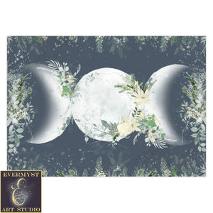 Triple Moon Goddess Greeting Card Yule Witch Wicca Winter Notecards 10 Cards