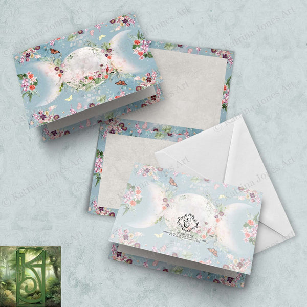 Triple Moon Wicca Witch Blank Greeting Card