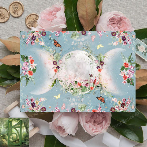 Triple Moon Wicca Witch Blank Greeting Card