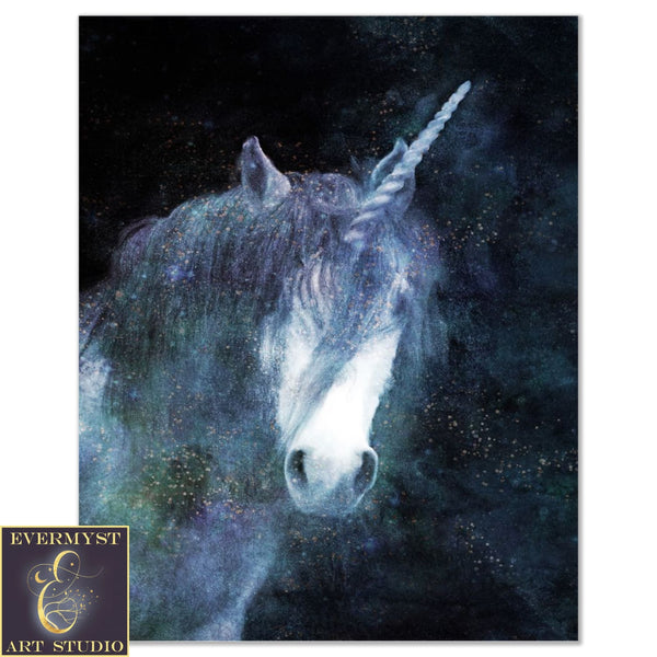 Unicorn Art Canvas Print Painting Fairy Tale Mythical Creature Fantasy Decor Boho 8 X 10 Paper