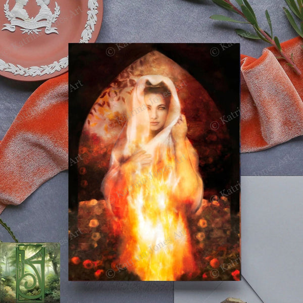 Vesta Goddess Greeting Card Hestia Mythic Notecard Stationary