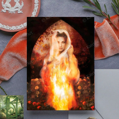 Vesta Goddess Greeting Card Hestia Mythic Notecard Stationary