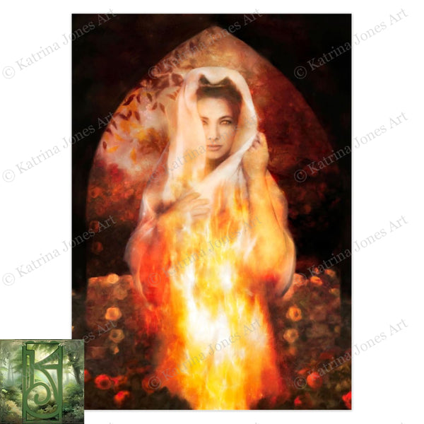 Vesta Goddess Greeting Card Hestia Mythic Notecard Stationary 10 Cards