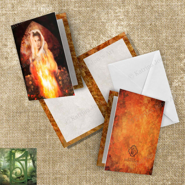 Vesta Goddess Greeting Card Hestia Mythic Notecard Stationary