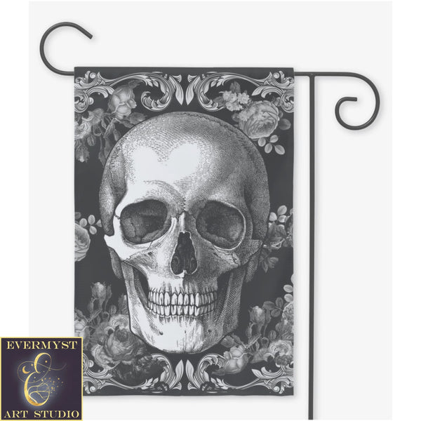 Victorian Gothic Glam Skull Garden Flag Witch Nevermore Decor