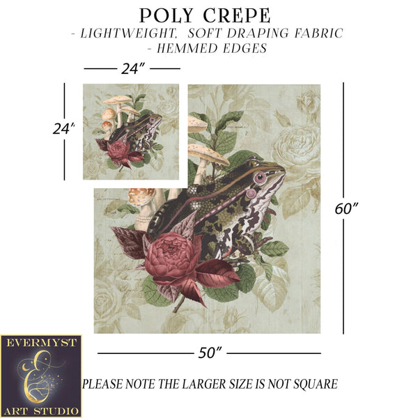 Vintage Cottagecore Altar Cloth Tarot Reading Mat With Toad Frog Nature Witch Aesthetic Square