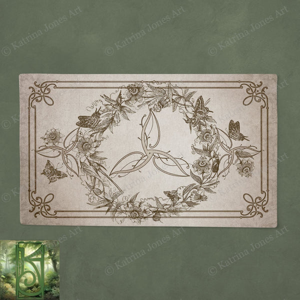 Vintage Triquetra Altar Cloth Tarot Cloth Rec