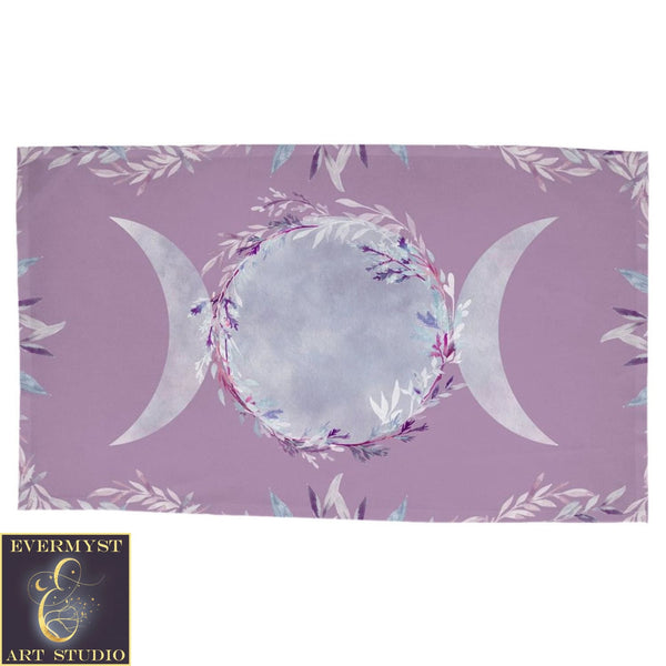 Violet Triple Moon Tarot Cloth Altar Rec