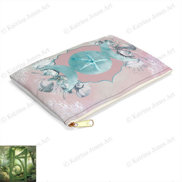 Water Witch Sea Moon Goddess Accessory Zippered Pouch Purse Tarot Oracle Deck Makeup Zip Cosmetic