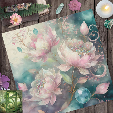 Flowery Altar Tarot Cloth Spring Ostara Flowers Pagan Witch Decor Imbolc Decoration Wicca Reading