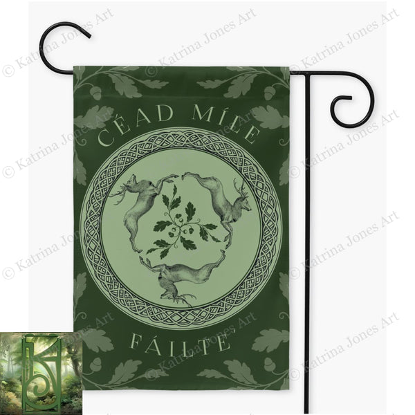 Welcome Stags Celtic Garden Flag - Gaelic 12X18 Inch / Single