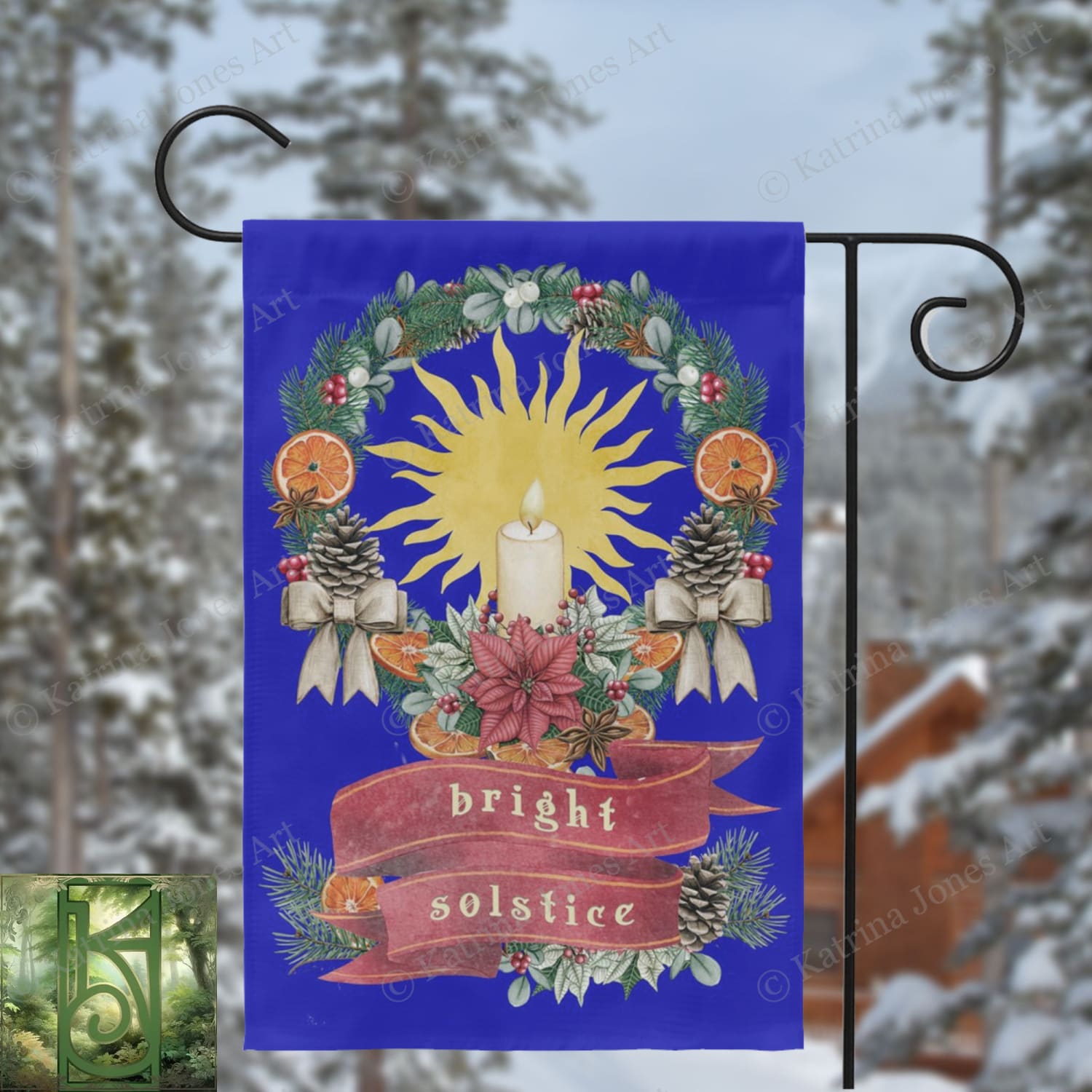 Winter Solstice Garden Flag - Bright Decoration