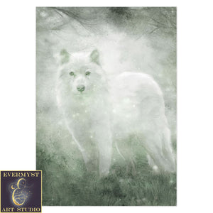 White Wolf Greeting Card Mystical Fantasy Wildlife Stationary Notecard 10 Cards