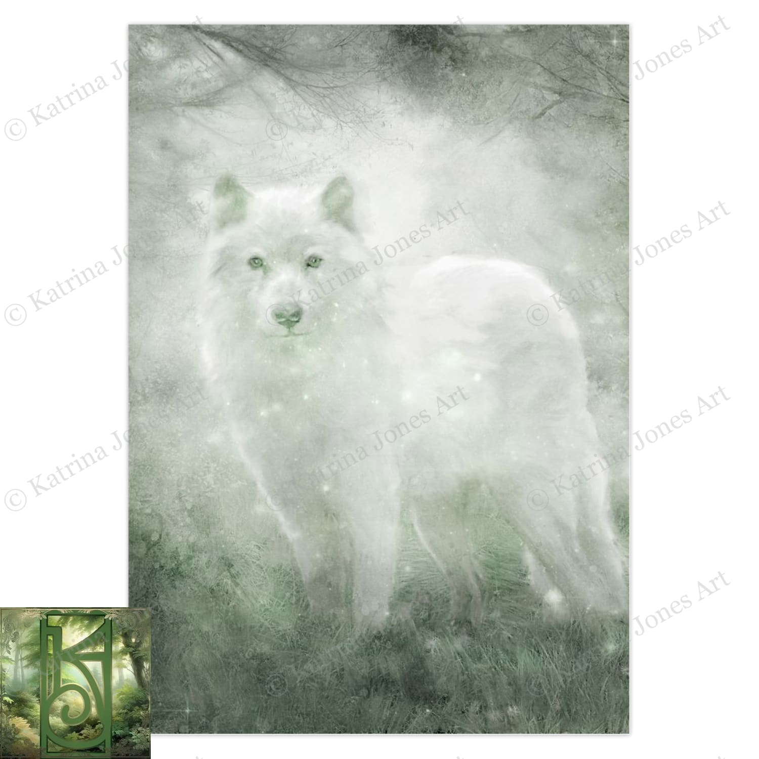 White Wolf Greeting Card Mystical Fantasy Wildlife Stationary Notecard 10 Cards