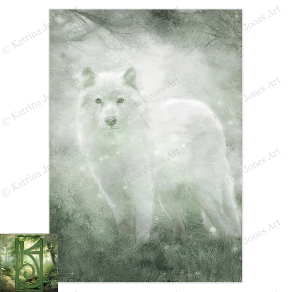 White Wolf Greeting Card Mystical Fantasy Wildlife Stationary Notecard 10 Cards