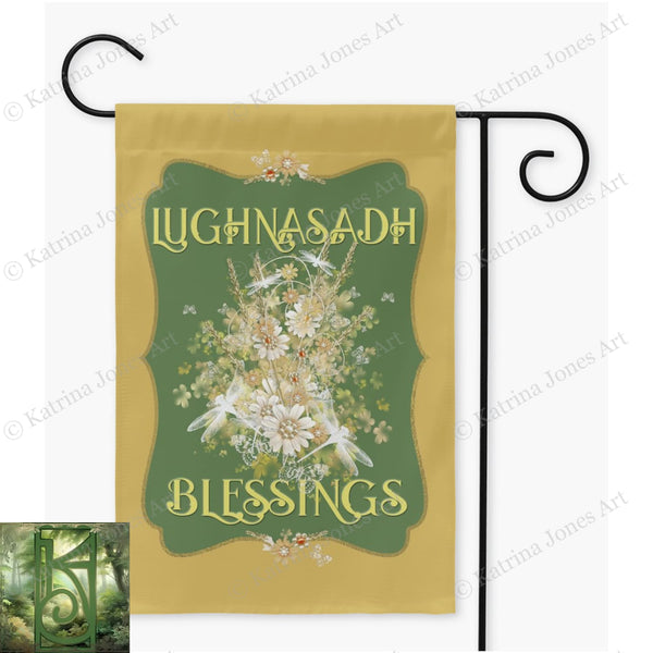 Wicca Garden Flag Decoration - Lughnasadh Altar Decor Single / 12X18 Inch