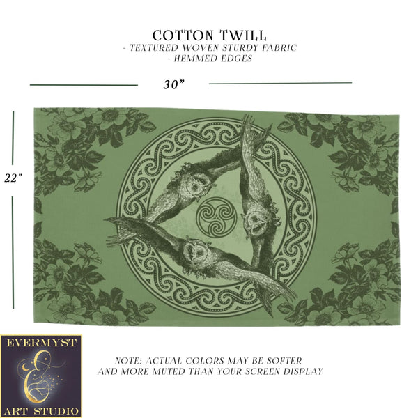 Wicca Owl Altar Cloth Tarot Reading Mat For Witchcraft And Pagan Decor Rec