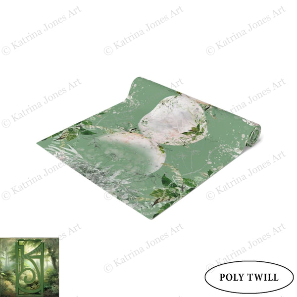 Triple Moon Table Runner Altar Cloth - Green Witch Decor