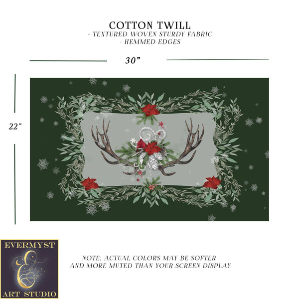 Winter Altar And Tarot Cloth - Antler Botanical Design Rec