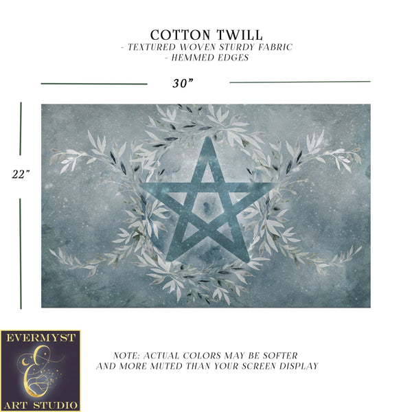 Winter Blue Ice Pentacle Altar Cloth Rec