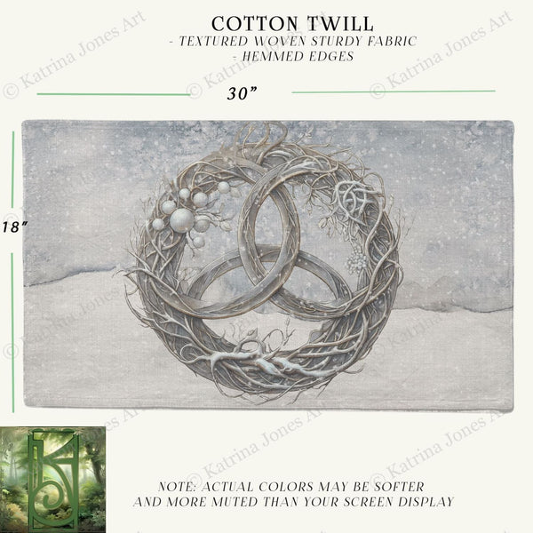 a drawing of two wedding rings in a wreath