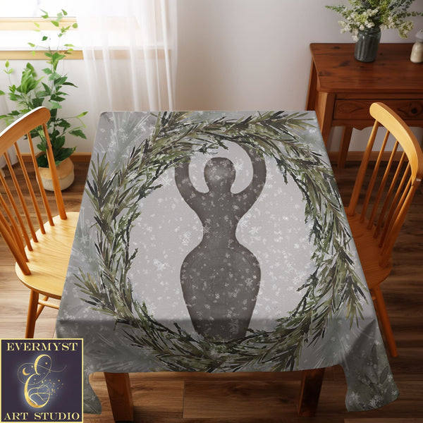 Winter Goddess Altar Cloth - Tarot Reading Mat Yule Witch Vibe Decor Square