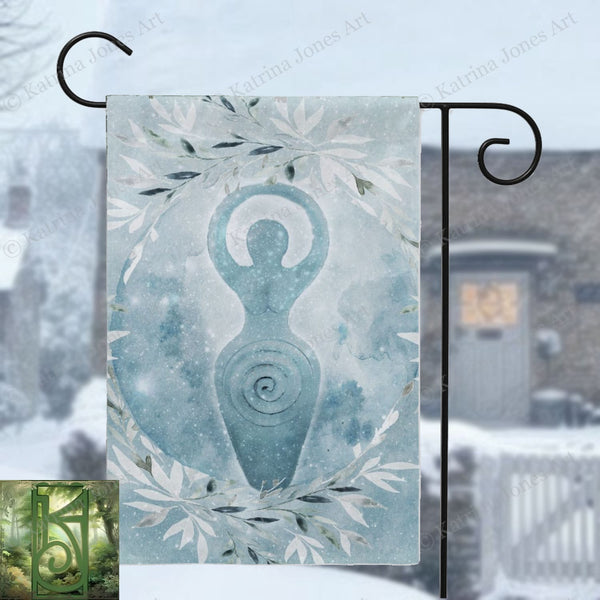 Winter Goddess Flag - Solstice Wicca Yule Decor And Pagan Gift