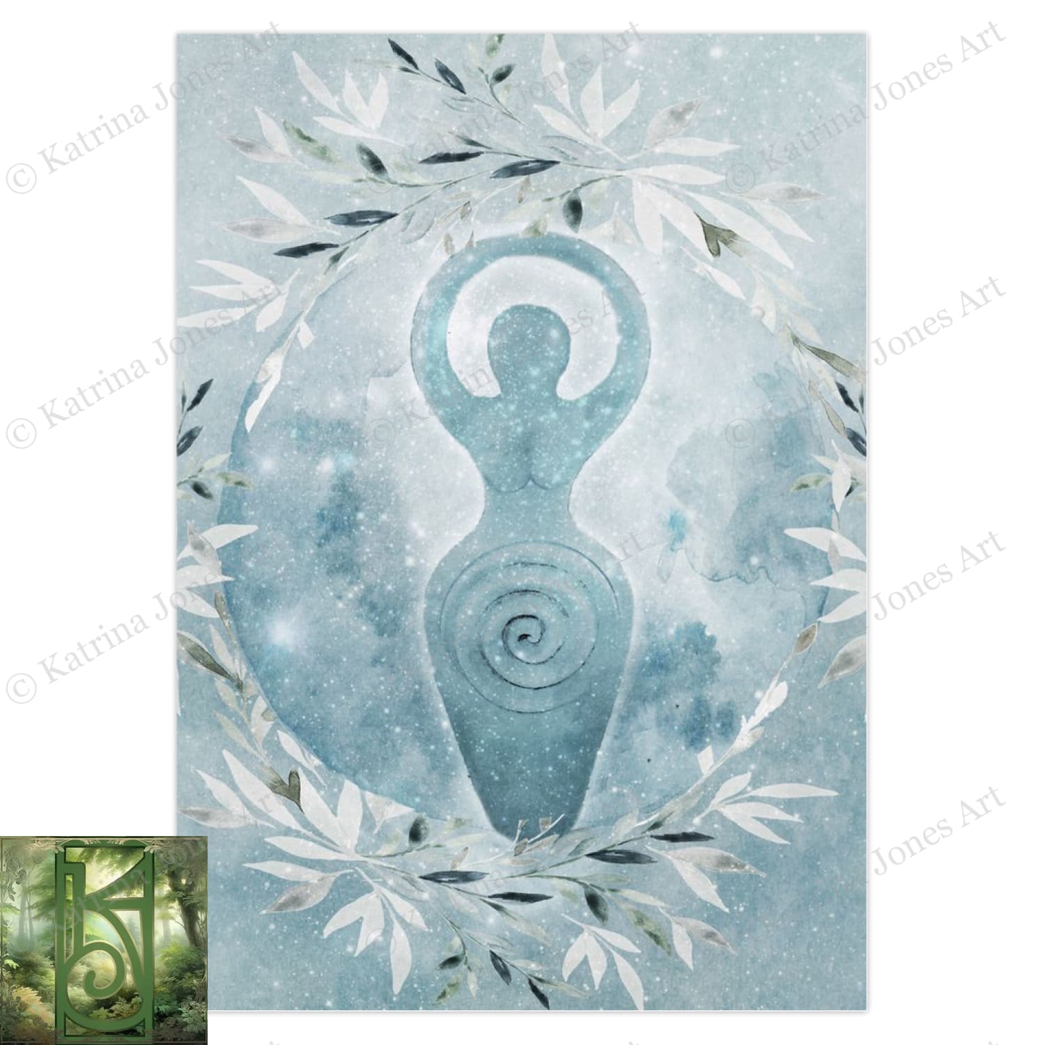 Winter Goddess Greeting Card Wicca Witch Pagan Solstice Symbol Notecards 1