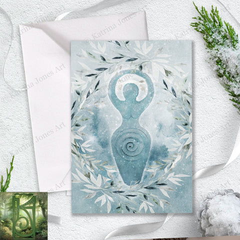 Winter Goddess Greeting Card Wicca Witch Pagan Solstice Symbol Notecards