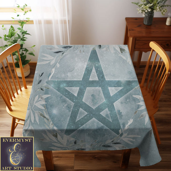 Winter Pentacle Altar Cloth - Blue Ice Tarot Mat Square