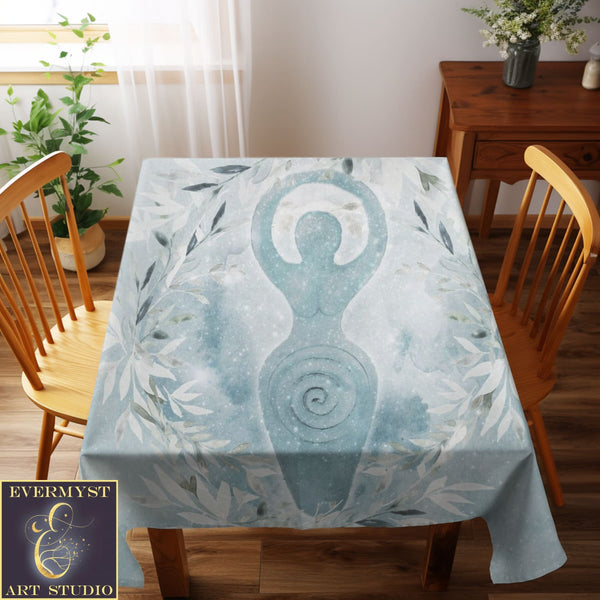 Winter Solstice Wicca Altar Cloth - Spiral Goddess Design Square