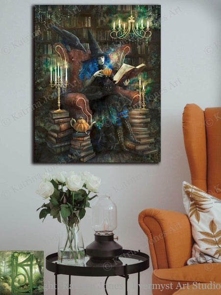 Witch Art Print Library Decor Halloween Wall