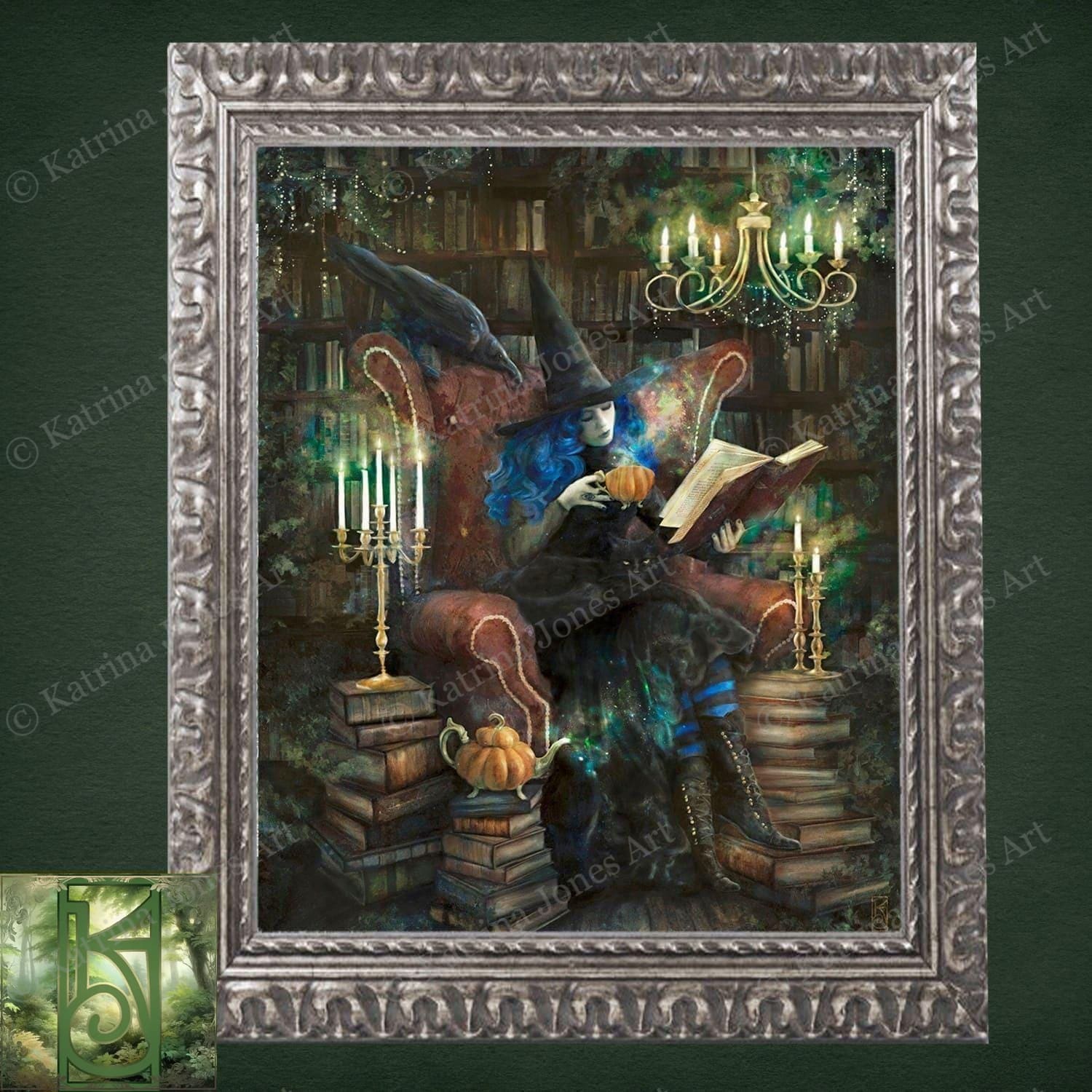 Witch Art Print Library Decor Halloween Wall