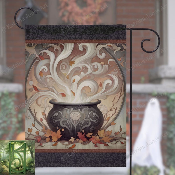 a black and white vase with leaves on it