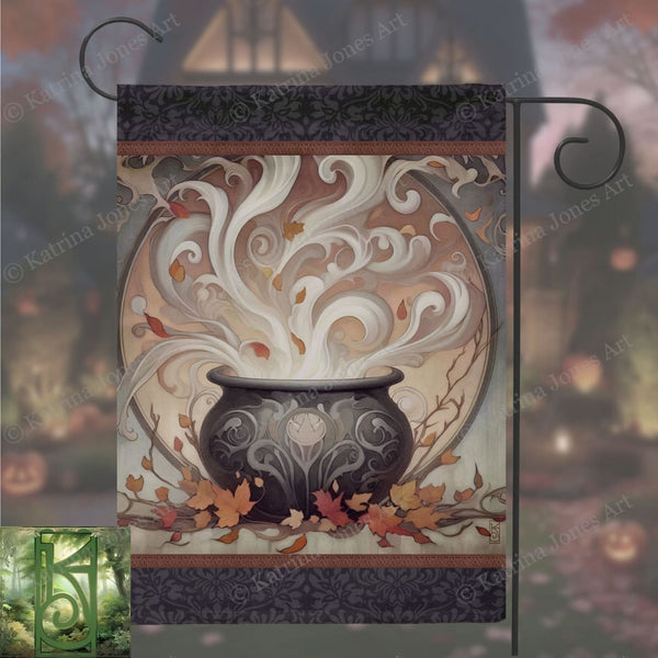 a painting of a vase with leaves on it